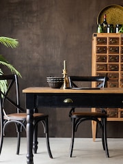 Rockett St George Black Apothecary Style 6 Seater Dining Table - Image 2 of 10