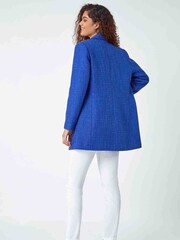 Roman Blue Longline Boucle Tailored Blazer - Image 3 of 5