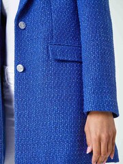 Roman Blue Longline Boucle Tailored Blazer - Image 5 of 5