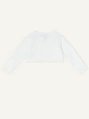 Monsoon Natural Baby Lace 100% Cotton Cardigan - Image 2 of 3