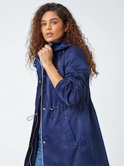 Roman Blue Shower Resistant Longline Jacket - Image 1 of 5