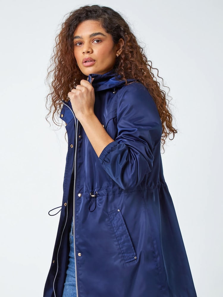 Roman Blue Shower Resistant Longline Jacket - Image 1 of 5