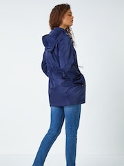 Roman Blue Shower Resistant Longline Jacket - Image 3 of 5