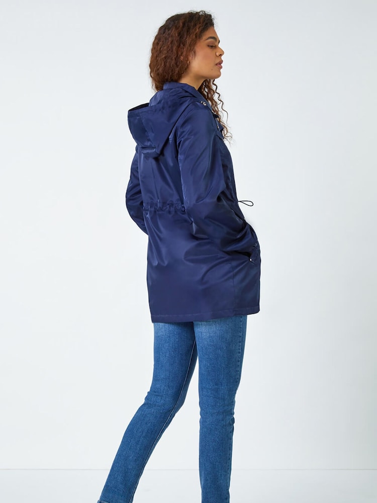 Roman Blue Shower Resistant Longline Jacket - Image 3 of 5