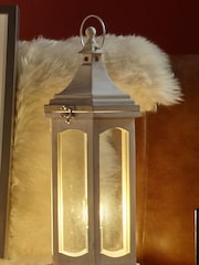 Pacific White Adaline Wood Lantern Table Lamp - Image 1 of 2