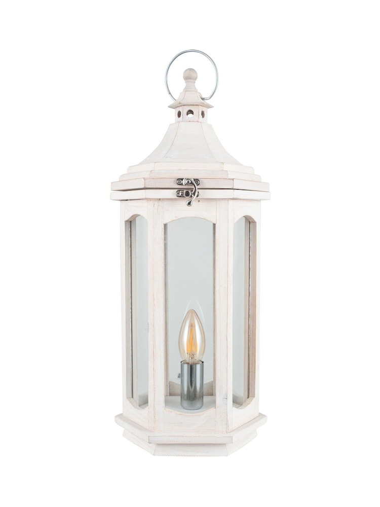 Pacific White Adaline Wood Lantern Table Lamp - Image 2 of 2