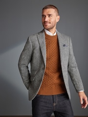 Grey Signature Harris Tweed British Wool Blazer - Image 1 of 13
