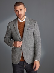 Grey Signature Harris Tweed British Wool Blazer - Image 4 of 13