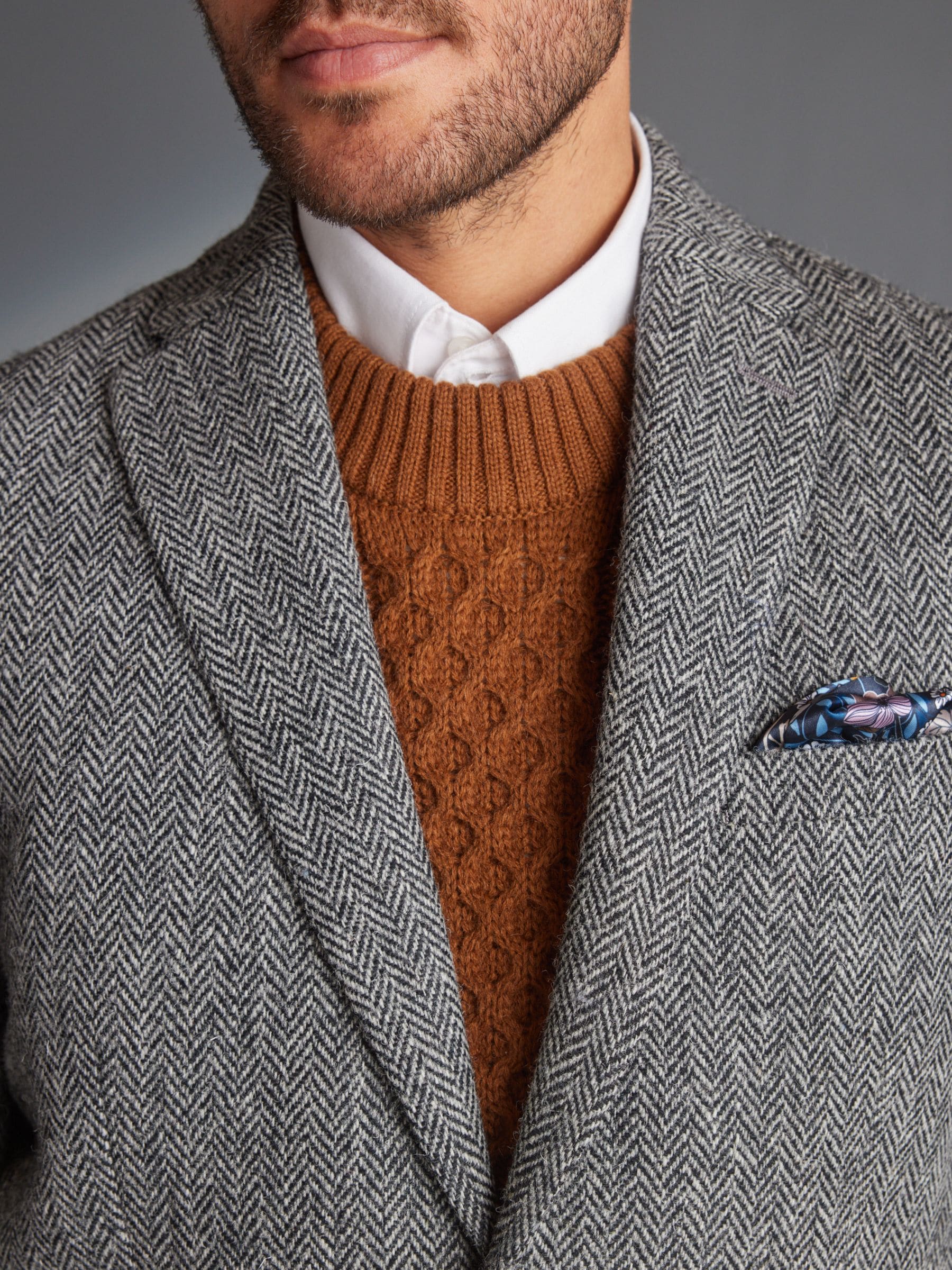 Buy Grey Signature Harris Tweed British Wool Blazer from