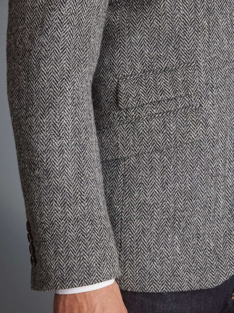 Grey Signature Harris Tweed British Wool Blazer - Image 7 of 13