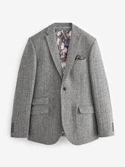 Grey Signature Harris Tweed British Wool Blazer - Image 9 of 13