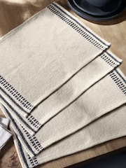 Set of 4 Natural Woven Fabric Placemats - Image 2 of 5