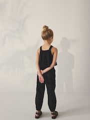 Black Broderie Co-ord Top and Joggers Set (3-16yrs) - Image 4 of 9