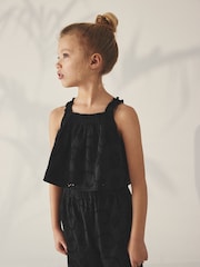 Black Broderie Co-ord Top and Joggers Set (3-16yrs) - Image 5 of 9