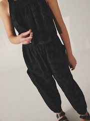 Black Broderie Co-ord Top and Joggers Set (3-16yrs) - Image 6 of 9
