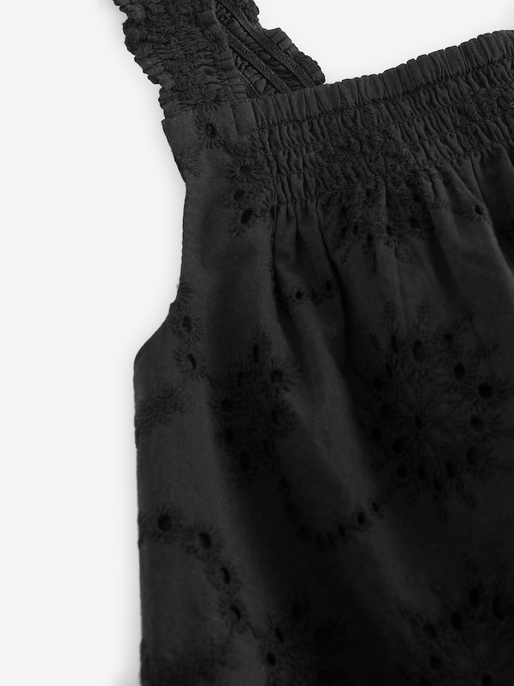 Black Broderie Co-ord Top and Joggers Set (3-16yrs) - Image 9 of 9