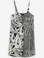 Monochrome Mini Tie Front Summer Dress - Image 5 of 6