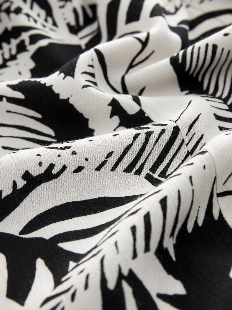 Monochrome Mini Tie Front Summer Dress - Image 6 of 6