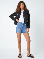 Roman Black Stretch Denim Jacket - Image 3 of 4