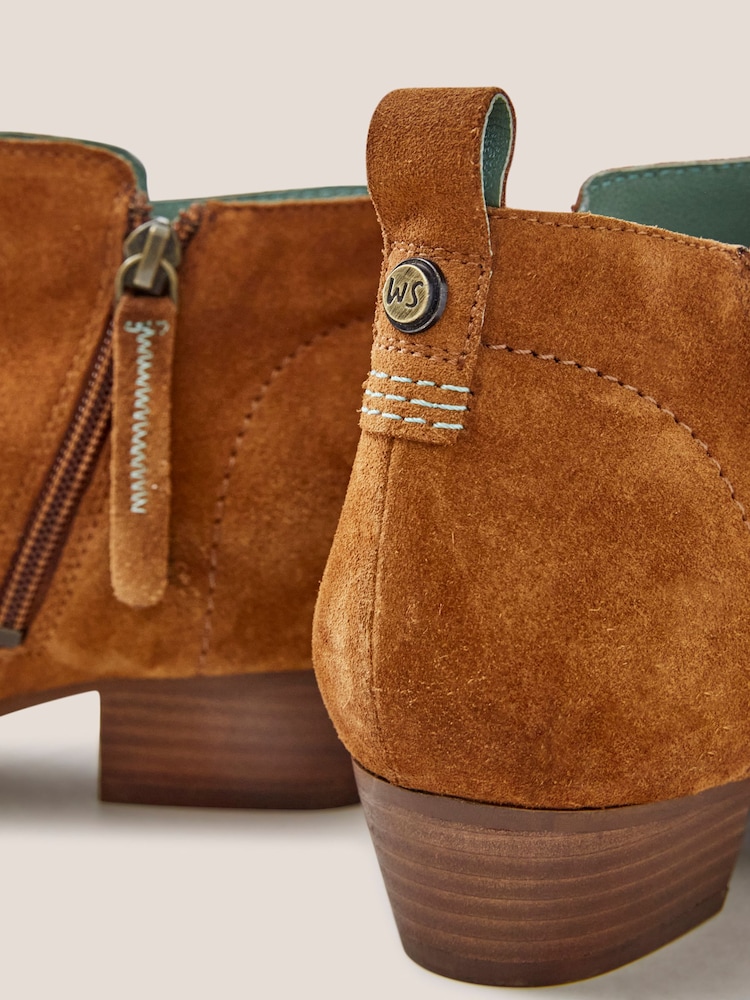 White Stuff Natural Wide Fit Suede Ankle Boots - Image 4 of 4