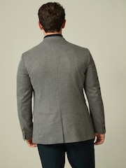 Grey Slim Fit Textured Smart Blazer - Image 3 of 11