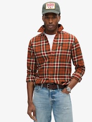 Superdry Oregon Check Orange Long Sleeve Lumberjack Shirt - Image 1 of 5