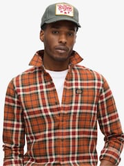 Superdry Oregon Check Orange Long Sleeve Lumberjack Shirt - Image 3 of 5