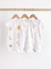 White Farmyard Baby 100% Cotton Rompers 3 Pack (0mths-2yrs) - Image 1 of 7