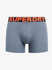 Superdry Dark Indigo Blue Marl/Bright Orange Marl Boxers 3 Pack - Image 2 of 6