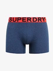 Superdry Dark Indigo Blue Marl/Bright Orange Marl Boxers 3 Pack - Image 3 of 6