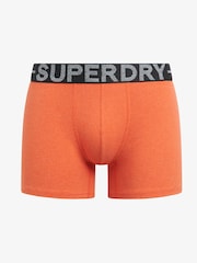 Superdry Dark Indigo Blue Marl/Bright Orange Marl Boxers 3 Pack - Image 4 of 6