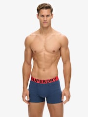 Superdry Dark Indigo Blue Marl/Bright Orange Marl Boxers 3 Pack - Image 5 of 6