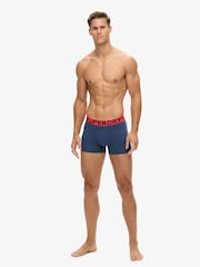 Superdry Dark Indigo Blue Marl/Bright Orange Marl Boxers 3 Pack - Image 6 of 6