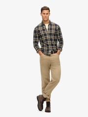 Superdry Bryce Check Navy Vintage 100% Cotton Check Shirt - Image 2 of 6