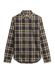 Superdry Bryce Check Navy Vintage 100% Cotton Check Shirt - Image 3 of 6
