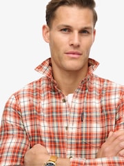 Superdry Frontier Check White Vintage Check 100% Cotton Shirt - Image 3 of 4