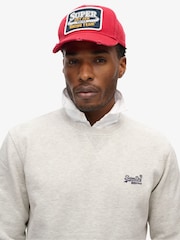 Superdry Glacier Grey Marl Essential Logo Crew Loose Fit Sweatshirt - Image 3 of 3