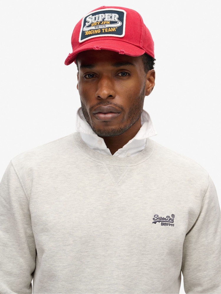 Superdry Glacier Grey Marl Essential Logo Crew Loose Fit Sweatshirt - Image 3 of 3
