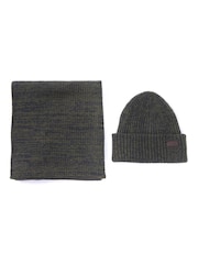 Barbour® Olive Green Crimdon Beanie Hat and Scarf Gift Set - Image 1 of 1