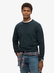Superdry Eclipse Navy Essential Logo Crew Loose Fit Sweatshirt - Image 1 of 5