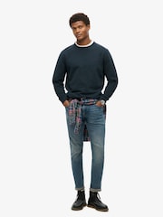 Superdry Eclipse Navy Essential Logo Crew Loose Fit Sweatshirt - Image 2 of 5