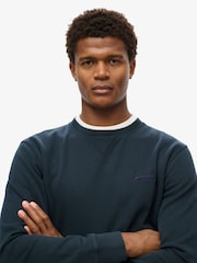 Superdry Eclipse Navy Essential Logo Crew Loose Fit Sweatshirt - Image 3 of 5