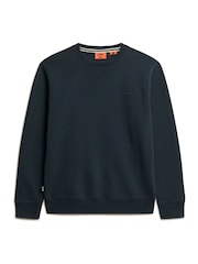 Superdry Eclipse Navy Essential Logo Crew Loose Fit Sweatshirt - Image 4 of 5