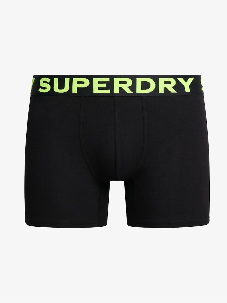 Superdry Athletic Grey/Black Stripe/Black Boxers 3 Pack - Image 2 of 7