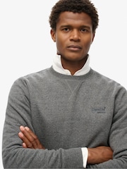 Superdry Carbon Grey Marl Essential Logo Crew Loose Fit Sweatshirt - Image 2 of 5