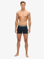 Superdry Navy/Navy Stripe/Dark Indigo Marl Boxers 3 Pack - Image 6 of 6
