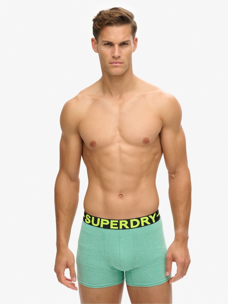 Superdry Triple Green/Neon Boxers 3 Pack - Image 6 of 6