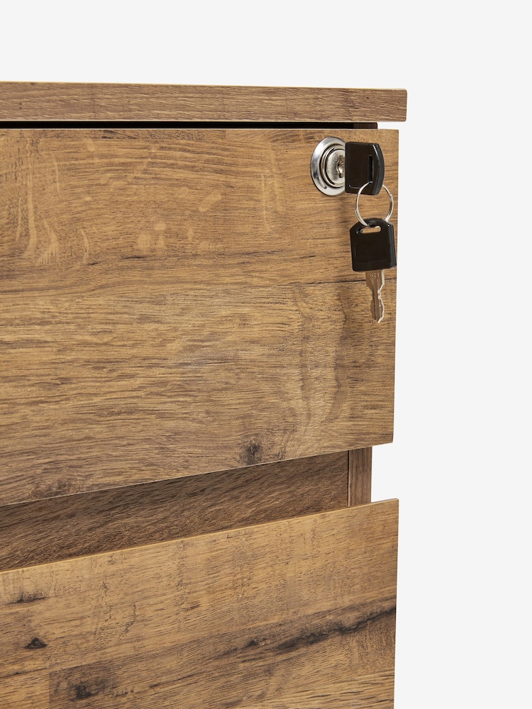 Dark Bronx Oak Effect Filing Cabinet - Image 7 of 7