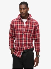 Superdry Montauk Check Red Vintage 100% Cotton Check Shirt - Image 1 of 5