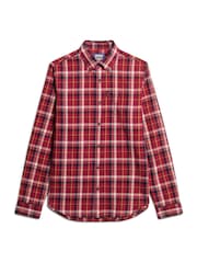 Superdry Montauk Check Red Vintage 100% Cotton Check Shirt - Image 4 of 5